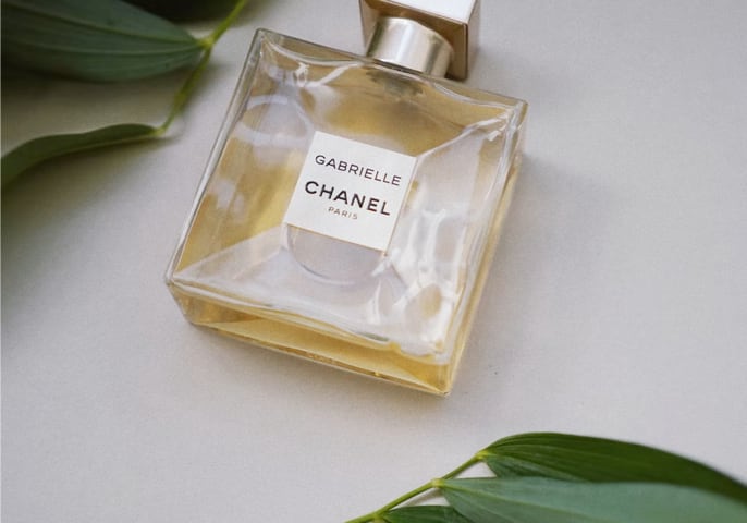 A flask of Chanel Gabrielle perfumes.